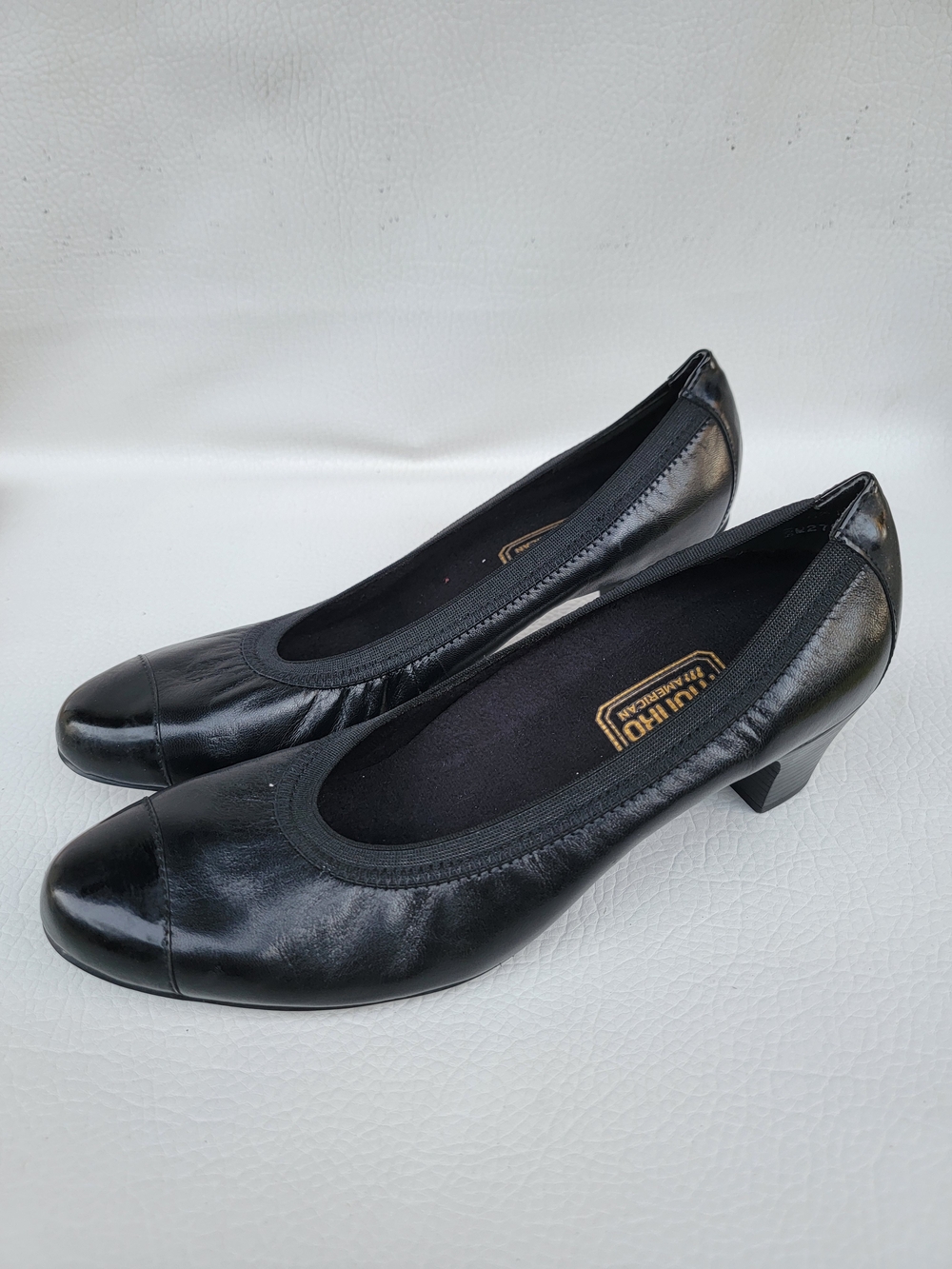 Munro Black Low Block Heel Pumps